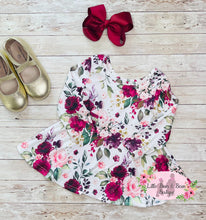 Load image into Gallery viewer, Plum Floral Twirl Dress
