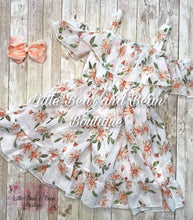 Load image into Gallery viewer, Peach Daisy Chiffon Dress
