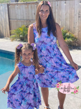 Load image into Gallery viewer, Mommy &amp; Me Watercolor Dragon Fly Sleeveless Ladies Dress

