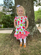 Load image into Gallery viewer, Sweet Little Apple Triple Ruffle Twirl Dress
