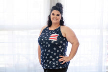 Load image into Gallery viewer, Ladies Stars and Stripes Bow Back Tank
