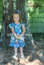 Load image into Gallery viewer, Navy Woodland Creatures Flutter Sleeve Dress
