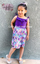 Load image into Gallery viewer, Purple Floral Tie Strap Dress
