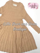 Load image into Gallery viewer, Pleated Sweater Dress- Beige
