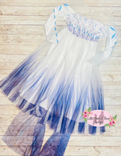 Load image into Gallery viewer, Ice Queen Dress with Cape Dark Purple
