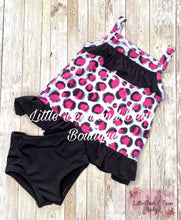 Load image into Gallery viewer, Pink Cheetah Tankini Swimsuit
