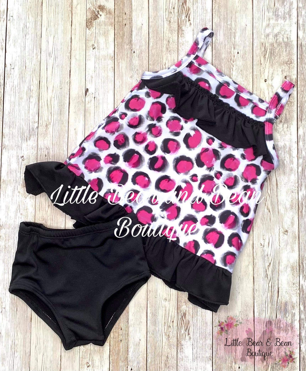 Pink Cheetah Tankini Swimsuit
