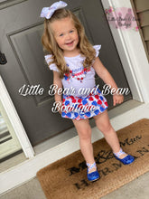 Load image into Gallery viewer, Red, White and Blue American Sweetheart Cupcake Skirted Bummie Set
