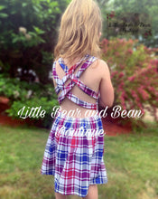 Load image into Gallery viewer, Patriotic Plaid Cross Back Dress
