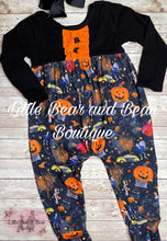Load image into Gallery viewer, Town O Halloween Alley Cat Romper

