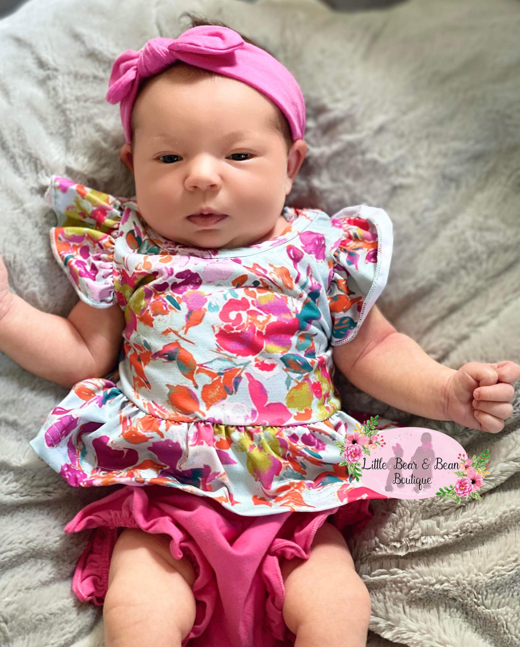 Magenta Floral Peplum Shortie Set