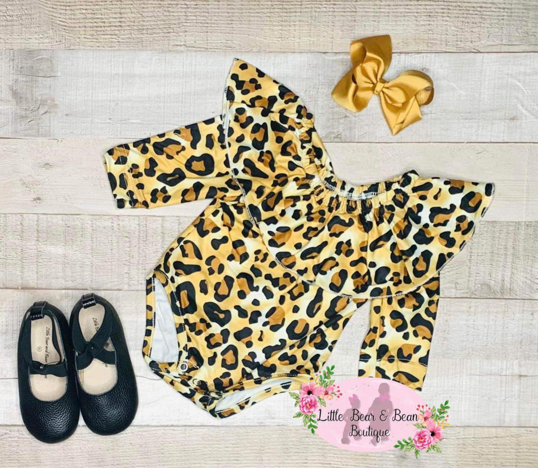 Leopard Ruffle Long Sleeve Leo