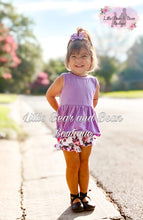 Load image into Gallery viewer, Purple Roses Ruffle Shortie Set
