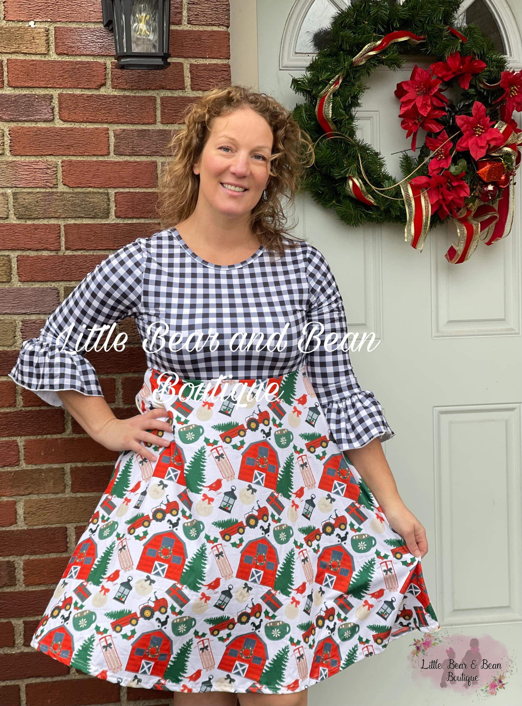 Mommy and Me Farmhouse Christmas Ladies Dress