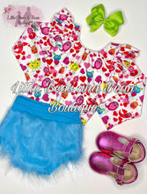Load image into Gallery viewer, Love Monster Blue Fur Bummie Set
