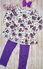 Load image into Gallery viewer, Purple Floral Peplum Set
