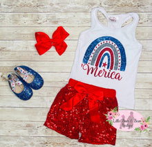Load image into Gallery viewer, Rainbow America Sequin Short Set
