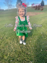 Load image into Gallery viewer, Christmas Holly and Candy Cane Velvet Dress
