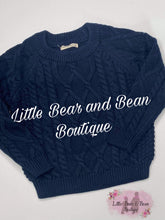 Load image into Gallery viewer, Navy Chunky  Knit Sweater
