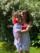 Load image into Gallery viewer, Size 4XL- Mommy and Me Firework Show Handkerchief Hem Dress Ladies
