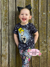 Load image into Gallery viewer, Mommy &amp; Me Glass Slipper Princess Faux Bleached T-Shirt-Child
