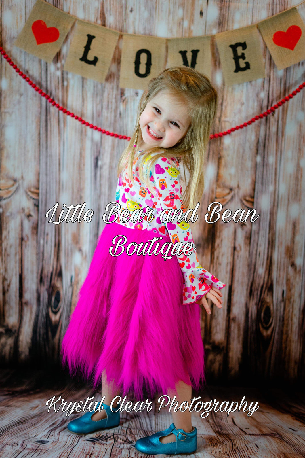 Love Monster Pink Fur Twirl Dress