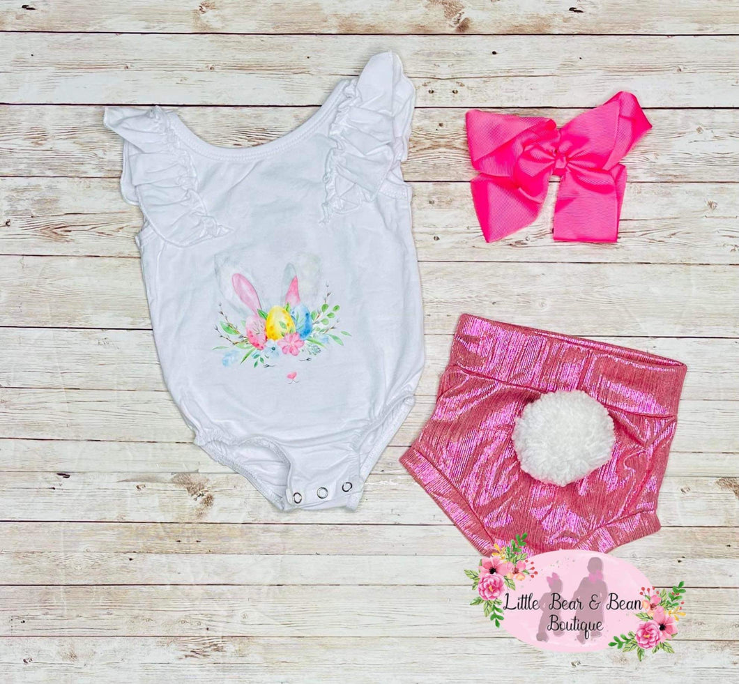 Floral Bunny Blush Bummie Bunny Tail Set (Removable Tail)