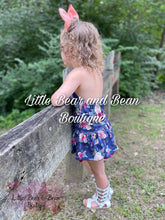 Load image into Gallery viewer, Navy Floral Halter Shortie Set
