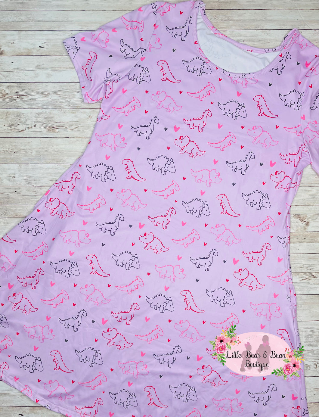 Pink Dinosaur Ladies Dress