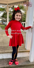 Load image into Gallery viewer, Pleated Sweater Dress- Red
