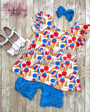 Load image into Gallery viewer, Red, White and Blue Ice Cream Icing Short Set
