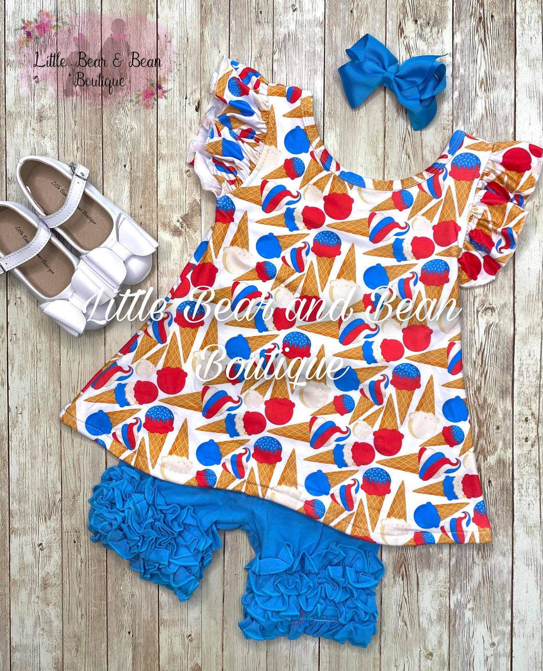 Red, White and Blue Ice Cream Icing Short Set