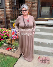 Load image into Gallery viewer, Ladies Zenana Luxe Long Sleeve Mocha Plus Size Maxi Dress
