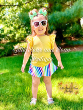Load image into Gallery viewer, Neon Rainbow Stripe Skirted Shorties
