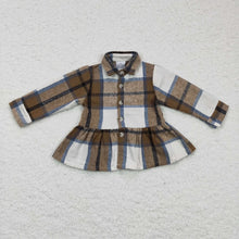 Load image into Gallery viewer, Pre-order RTS from Supplier Flare Bottom Brown Plaid Flannel
