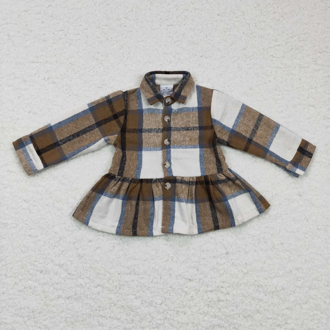 Pre-order RTS from Supplier Flare Bottom Brown Plaid Flannel