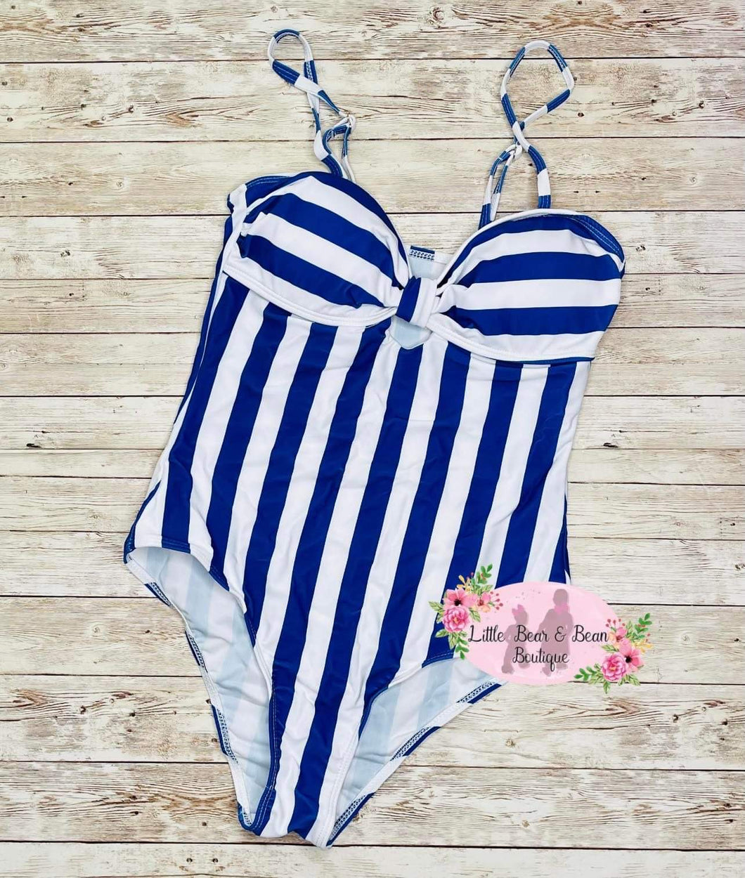Ladies Striped Nautical Swimsuit