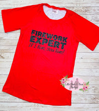 Load image into Gallery viewer, Red Firework Adult Shirt
