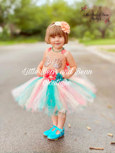 Load image into Gallery viewer, Peach Shell Top Mermaid Tutu Dress with Headband
