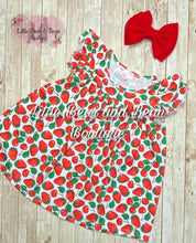 Load image into Gallery viewer, Cherries and Strawberries Flutter Sleeve Top
