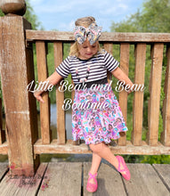 Load image into Gallery viewer, Black and White Stripe Sock Hop Twirl Dress (Quarter Length Sleeves)

