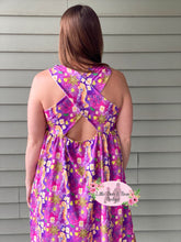 Load image into Gallery viewer, Ladies Watercolor Tower Hair Cross Back Dress
