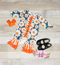Load image into Gallery viewer, Orange Daisy Floral Belle Romper
