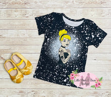 Load image into Gallery viewer, Mommy &amp; Me Glass Slipper Princess Faux Bleached T-Shirt-Child
