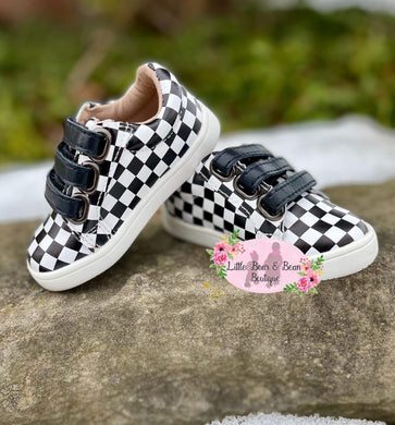 Checkered tennis shoes