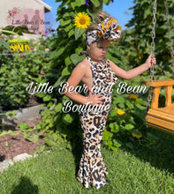 Load image into Gallery viewer, Leopard Ruffle Halter Romper
