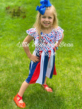 Load image into Gallery viewer, Red, White and Blue Star Twirl Dress
