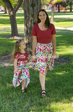 Load image into Gallery viewer, Mommy and Me Colorful Leaves Handkerchief Ladies Dress
