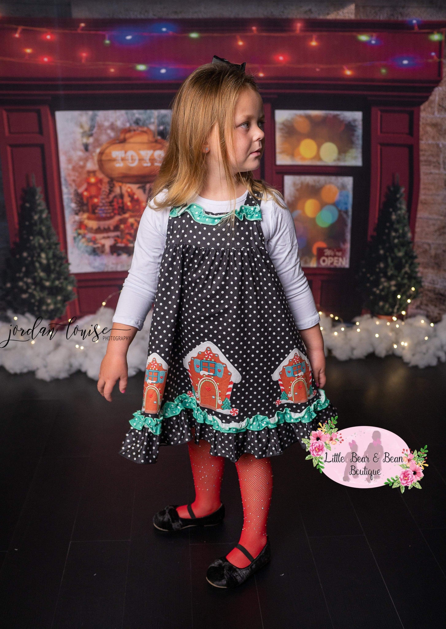 Gingerbread Dress Toddler: Girl's Christmas Dress with Long Sleeve Top Little Bear and Bean Boutique, LLC Gingerbread Dress Toddler: Girl's Christmas Dress with Long Sleeve Top Little Bear and Bean Boutique, LLC
