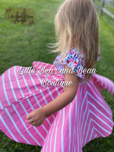 Load image into Gallery viewer, Pink Floral Striped Twirl Dress
